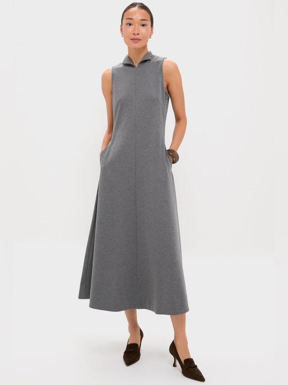 NWT Tuckernuck Charcoal Heather Resnick Maxi Dress size Small